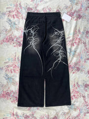 Black Washed Wide Leg Jeans Men Women High Waist Casual Hip Hop Pants Loose Fit Vintage Streetwear Y2K Retro Denim Trousers