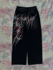 Black Washed Wide Leg Jeans Men Women High Waist Casual Hip Hop Pants Loose Fit Vintage Streetwear Y2K Retro Denim Trousers