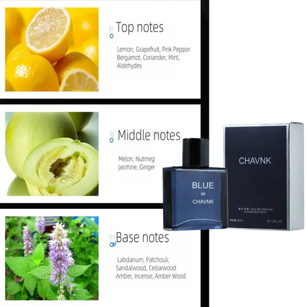 Luxury Men Perfume Classic Blue Cologne Spray Fresh Fragrance Long Lasting Aroma Eau De Parfum Pheromone Parfums Homme