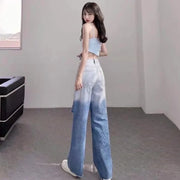 Wide Leg Loosefit Denim Pants for Women High Waist Shot Womens Jeans 2025 Quality Baggy Stretch Trend Trousers Gyaru Clothing Z