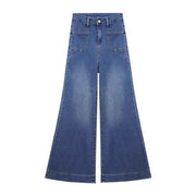 Casual Wide Leg Jeans Women Denim Pants Vintage Denim Trousers Autumn Spring Fashion Female Bllue Straight Jeans Wide Leg Pants