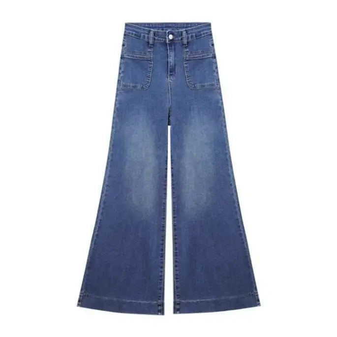 Casual Wide Leg Jeans Women Denim Pants Vintage Denim Trousers Autumn Spring Fashion Female Bllue Straight Jeans Wide Leg Pants