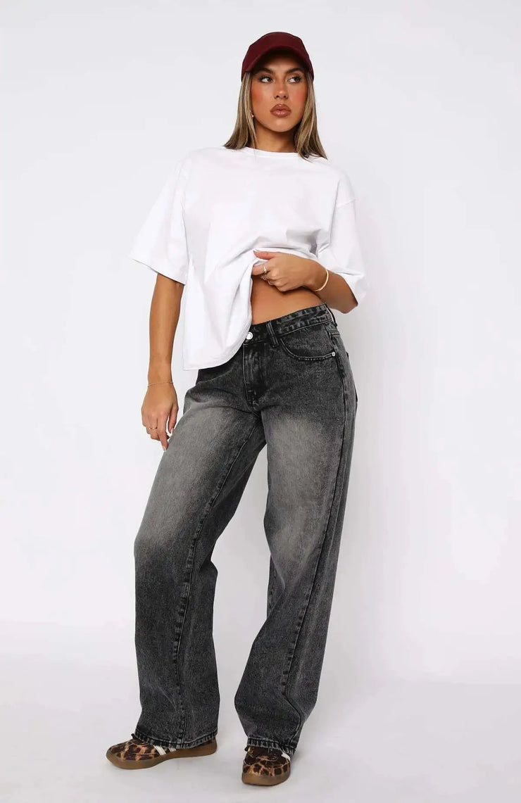 Loose Wide Leg Women's Jeans High Waist Denim Pants Comfortable Fit Casual High Waist Trousers from Mainland China