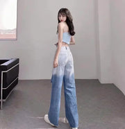 Wide Leg Loosefit Denim Pants for Women High Waist Shot Womens Jeans 2025 Quality Baggy Stretch Trend Trousers Gyaru Clothing Z