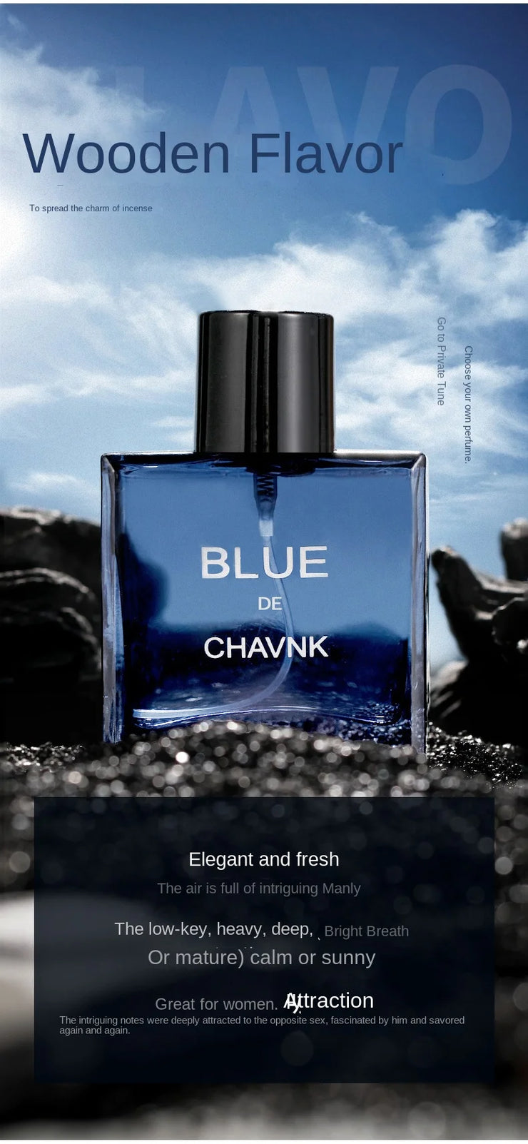 Luxury Men Perfume Classic Blue Cologne Spray Fresh Fragrance Long Lasting Aroma Eau De Parfum Pheromone Parfums Homme
