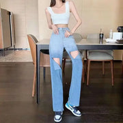 Wide Leg Loosefit Denim Pants for Women High Waist Shot Womens Jeans 2025 Quality Baggy Stretch Trend Trousers Gyaru Clothing Z