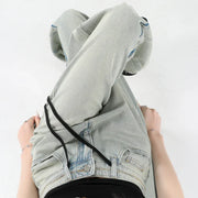 Casual High Waist Womens Jeans Wide Leg Pants Vintage American Blue Denim Comfortable Straight Long Trousers