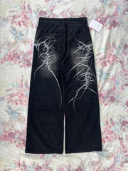 Black Washed Wide Leg Jeans Men Women High Waist Casual Hip Hop Pants Loose Fit Vintage Streetwear Y2K Retro Denim Trousers