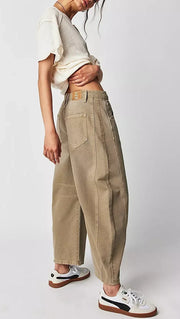 Women Jeans Denim pant Wide Leg Pants Ankle Length Washing Pockets Mid Waist Distressed Spliced High Street Solid Loose Fit 2025