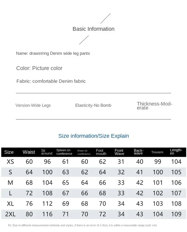 Casual High Waist Womens Jeans Wide Leg Pants Vintage American Blue Denim Comfortable Straight Long Trousers