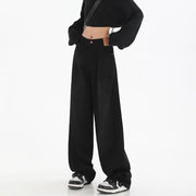 Women Fashion Casual Straight Leg Jeans Female Korean High Waist Denim Trousers Girls Comfortable Loose Fit Daily Pants